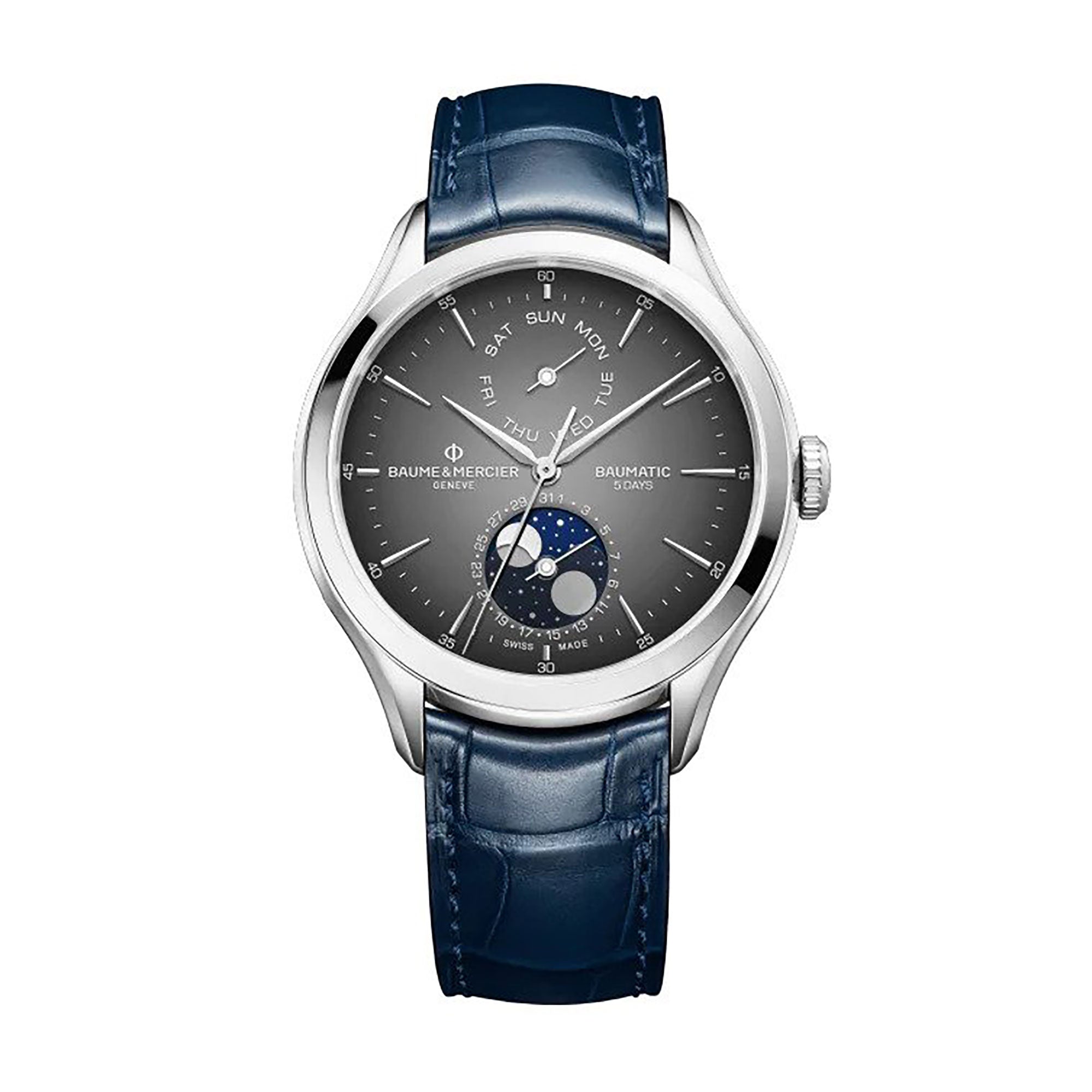 Baume Mercier Clifton 42mm Day Date Moonphase Automatic Watch