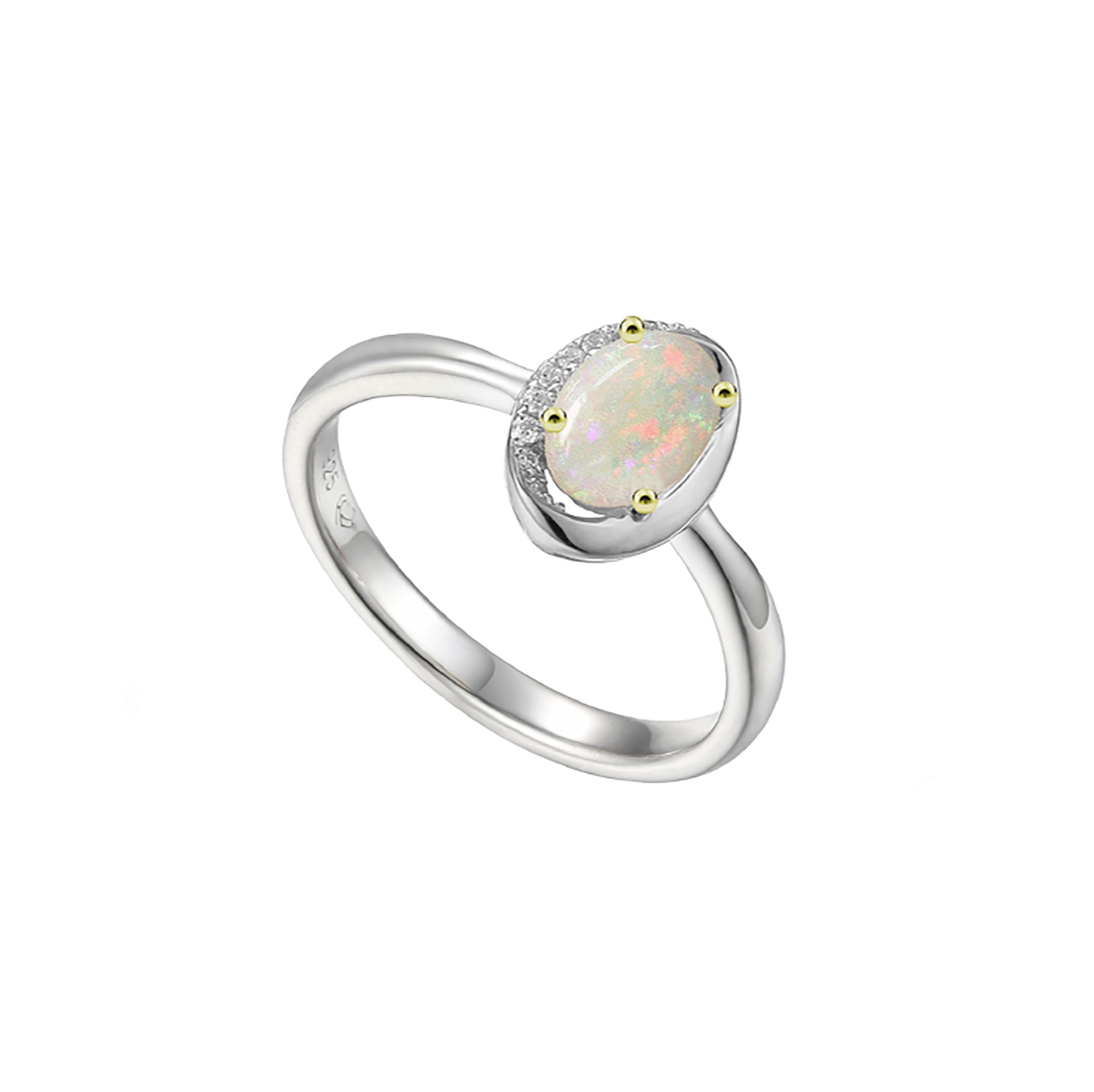 Silver hot sale opal ring