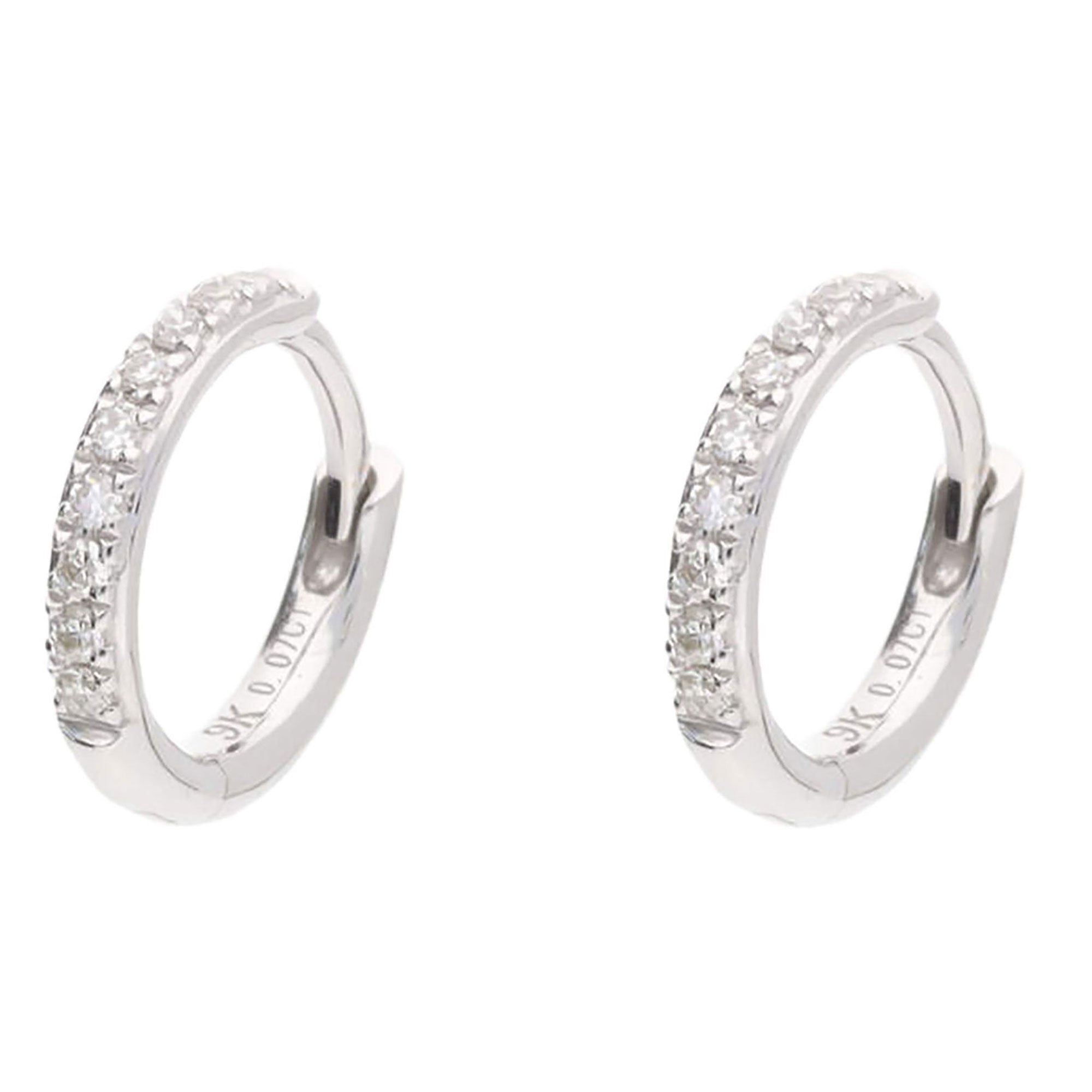 Small diamond hoop on sale earrings