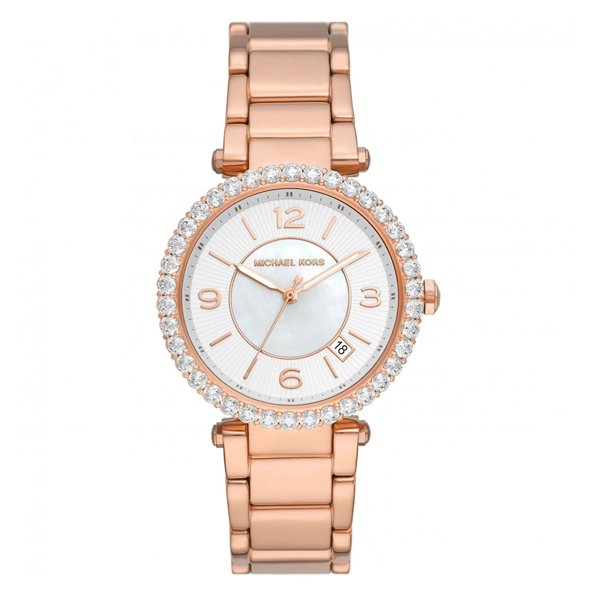 Michael kors parker pave on sale rose gold watch