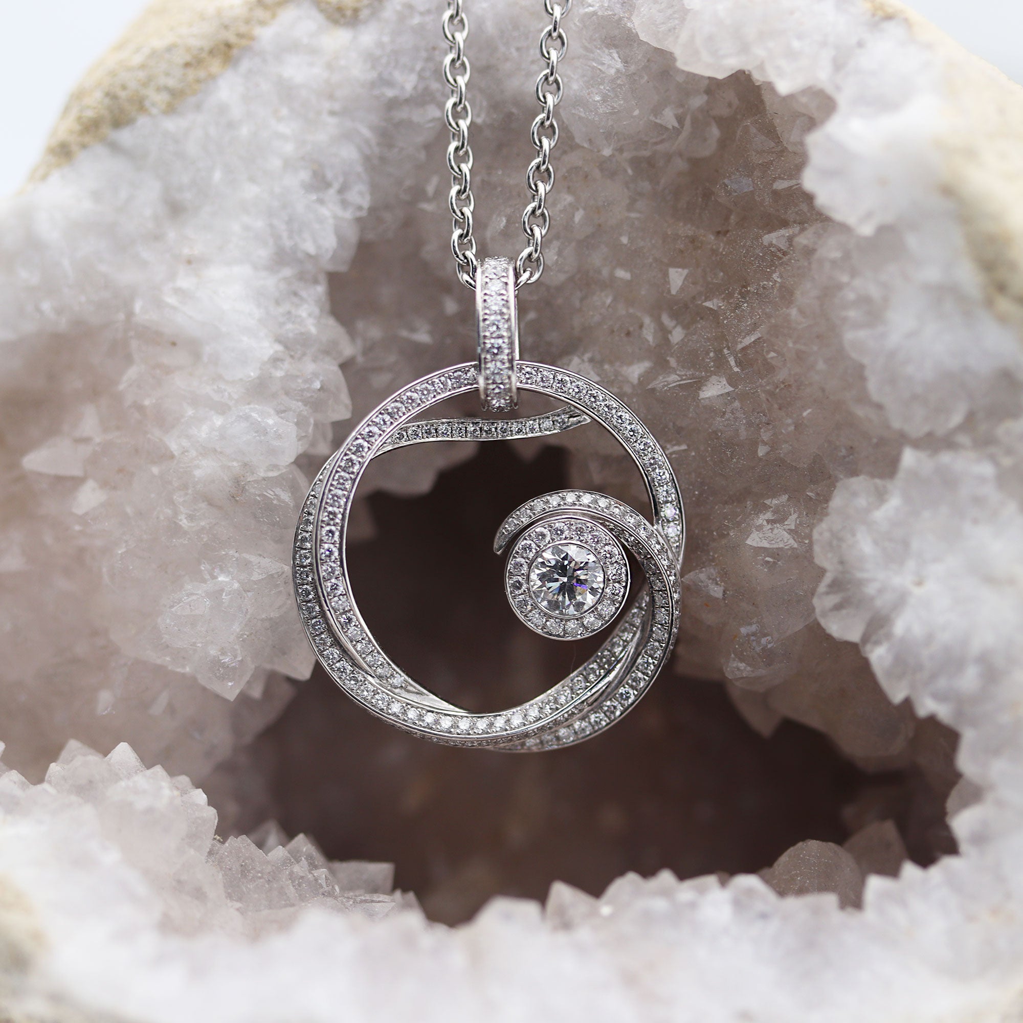 Diamond on sale wave pendant