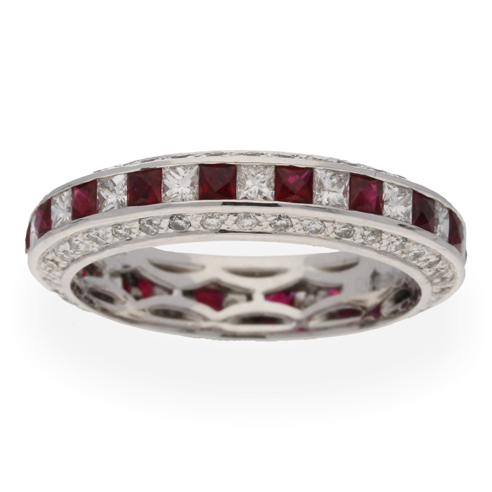 Eternity rings ruby and on sale diamond