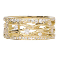 Diamond 0.81ct 18ct Yellow Gold Wave Ring