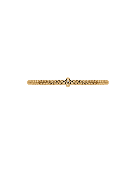 Fope Flex'It  Prima 18ct Yellow Gold 0.01ct Diamond Set Bracelet Small - Michael Jones Jeweller