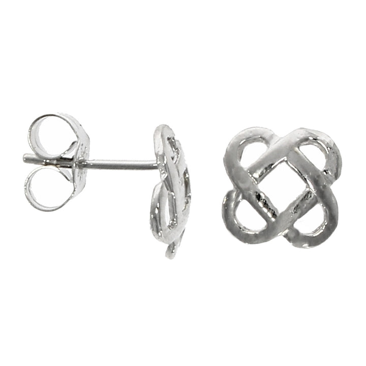 Celtic 9ct White Gold Stud Earrings - Michael Jones Jeweller