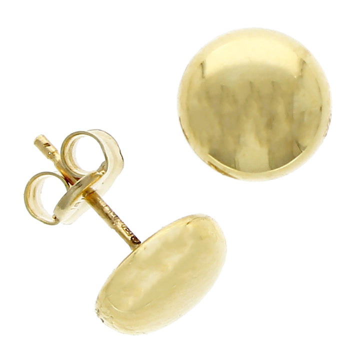 Button 18ct Yellow Gold Stud Earrings