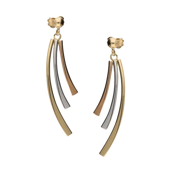 Curved Bar Drop Earrings - Michael Jones Jeweller