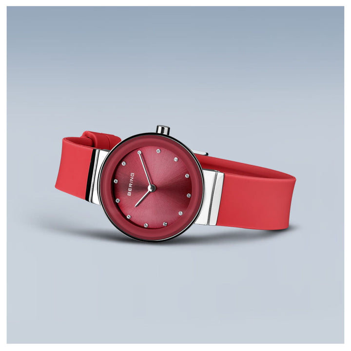 Bering Classic Polished Red Quartz Watch 10129-503