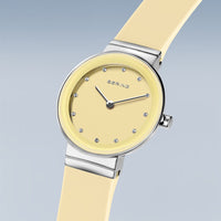 Bering Classic Polished Silver Yellow Quartz Watch 10129-600