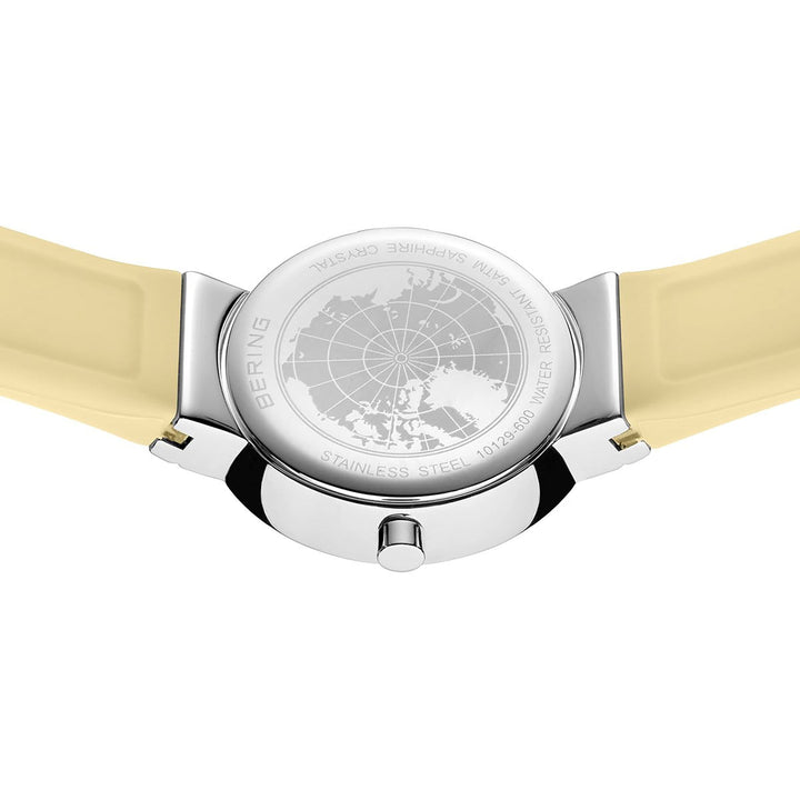 Bering Classic Polished Silver Yellow Quartz Watch 10129-600