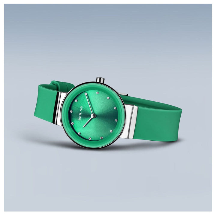 Bering Classic Polished Green Quartz Watch 10129-808 - Michael Jones Jeweller