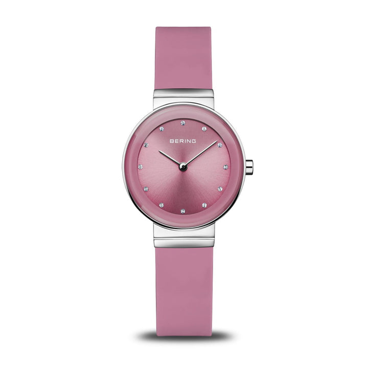 Bering Classic Polished Silver Pink Quartz Watch 10129-909