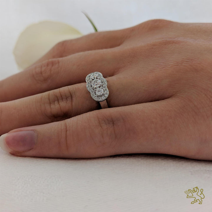 Serene Three Stone 0.16ct G VS Diamond Platinum Ring