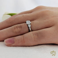 Aldany Three Stone 0.53ct E SI2 Diamond Platinum Ring