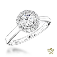 Skye Pl Halo 0.60ct G SI1 Diamond Platinum Ring