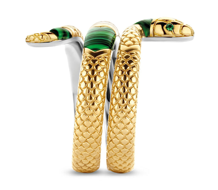 Ti Sento Malachite Green and Cubic Zirconia Snake Ring