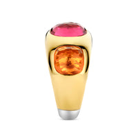 Ti Sento Yellow Gold Plated Orange and Pink Stone Ring - Michael Jones Jeweller