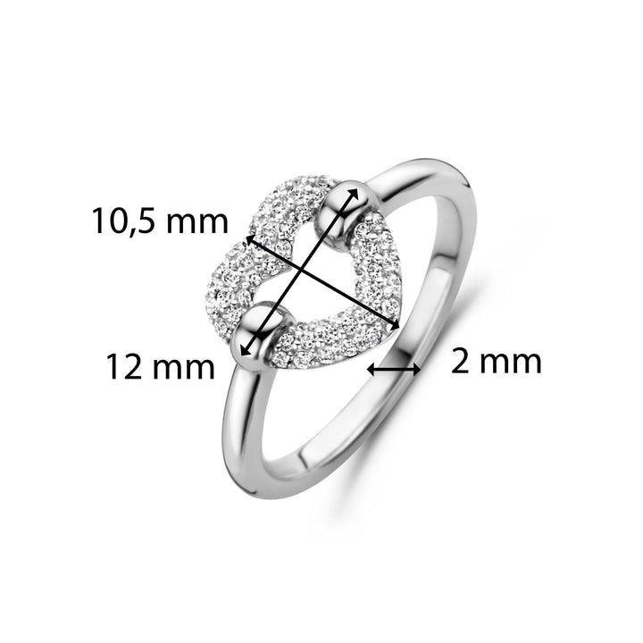 Ti Sento Pavé Cubic Zirconia Heart Ring