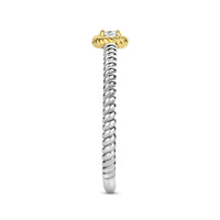 Ti Sento Yellow Gold Plated Cubic Zirconia Twisted Ring