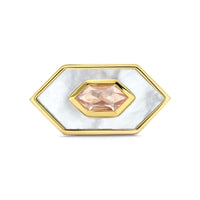 Ti Sento Nude And Mother Of Pearl White Hexagonal Ring