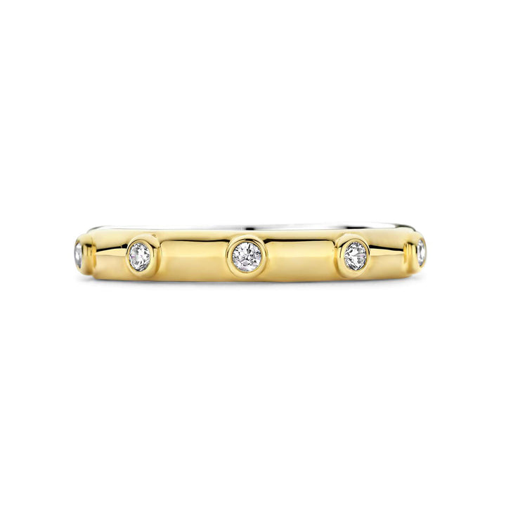 Ti Sento Yellow Gold Plated Cubic Zirconia Ring