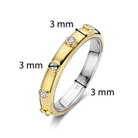 Ti Sento Yellow Gold Plated Cubic Zirconia Ring