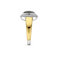 Ti Sento Yellow Gold Plated Grey Crystal and Cubic Zirconia Cluster Ring - Michael Jones Jeweller