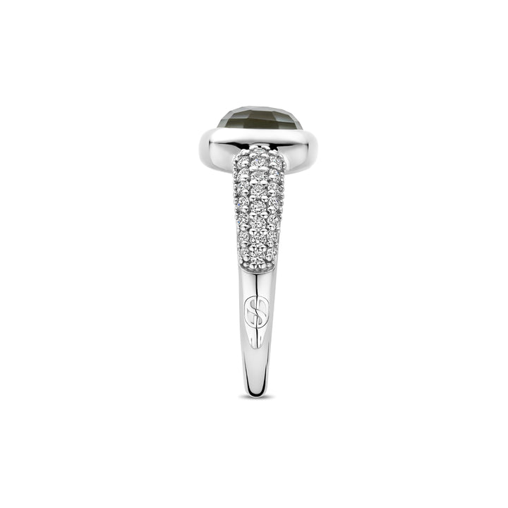 Ti Sento Yellow Gold Plated Grey Crystal and Cubic Zirconia Ring - Michael Jones Jeweller