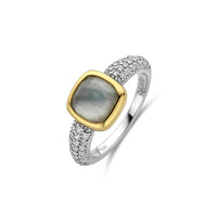 Ti Sento Yellow Gold Plated Grey Crystal and Cubic Zirconia Ring - Michael Jones Jeweller