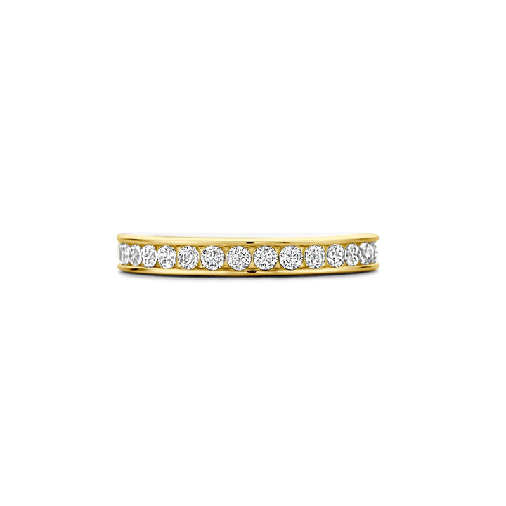 Ti Sento Yellow Gold Plated Cubic Zirconia Half Eternity Ring