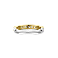 Ti Sento Yellow Gold Plated Cubic Zirconia Half Eternity Ring