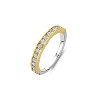 Ti Sento Yellow Gold Plated Cubic Zirconia Half Eternity Ring