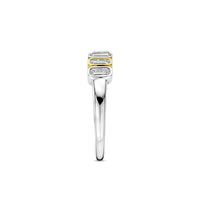 Ti Sento Yellow Gold Plated Cubic Zirconia Seven Stone Ring