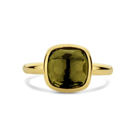 Ti Sento Yellow Gold Plated Khaki Green Ring