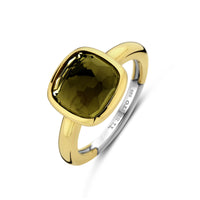 Ti Sento Yellow Gold Plated Khaki Green Ring