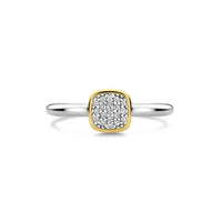 Ti Sento Yellow Gold Plated Cubic Zirconia Ring