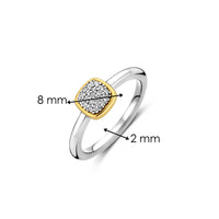 Ti Sento Yellow Gold Plated Cubic Zirconia Ring