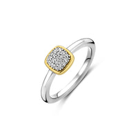 Ti Sento Yellow Gold Plated Cubic Zirconia Ring