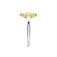 Ti Sento Yellow Gold Plated Cubic Zirconia Clover Ring