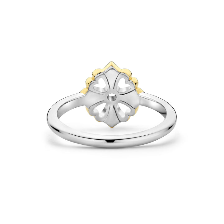 Ti Sento Yellow Gold Plated Cubic Zirconia Clover Ring