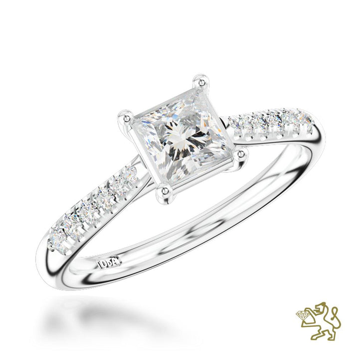 Skye Classic Princess Solitaire 0.52ct F IF Diamond Platinum Ring