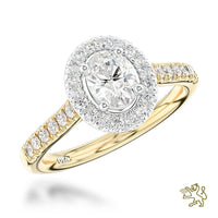 Skye Oval Halo 0.50ct F VVS2 Diamond Yellow Gold/Platinum Ring - Michael Jones Jeweller