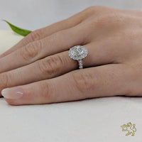 Skye Oval Halo 0.50ct E VS2 Diamond Platinum Ring