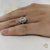 Skye Oval Halo 0.70ct G SI2 Diamond Platinum Ring