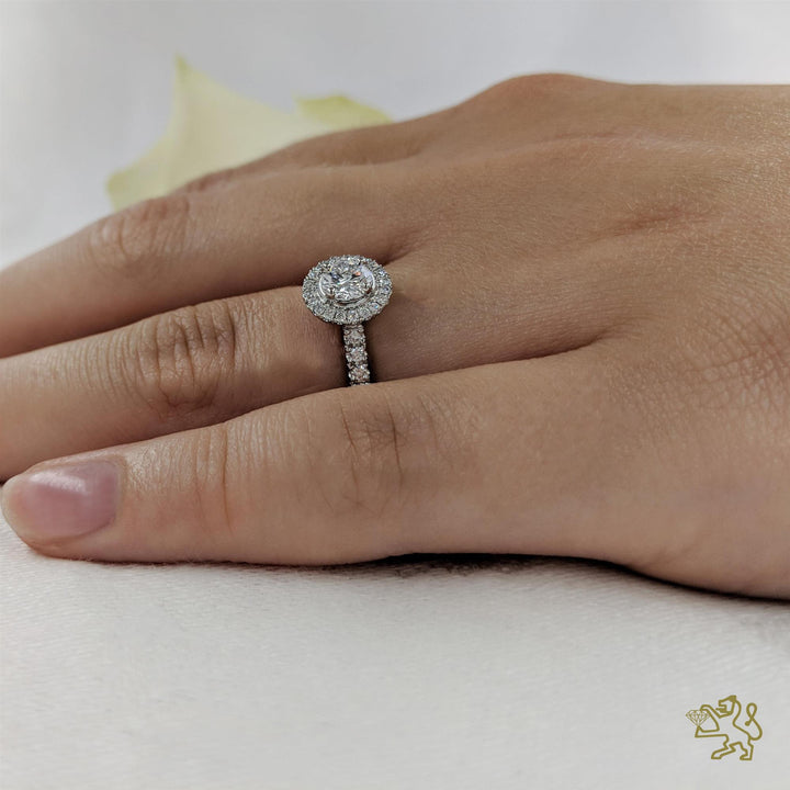 Skye Halo 0.31ct F VS2 Diamond Platinum Ring