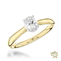 Classic Oval Solitaire 0.34ct F VVS2 Diamond Yellow Gold/Platinum Ring - Michael Jones Jeweller