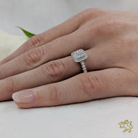 Skye Princess Halo 0.50ct D SI1 Diamond Platinum Ring