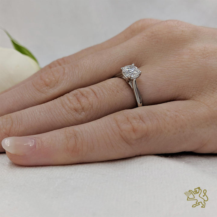 Open Tulip Solitaire 0.80ct G SI1 Diamond Platinum Ring