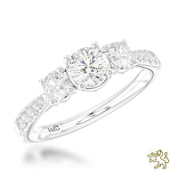 Skye Classic Three Stone 0.30ct F VS2 Diamond Platinum Ring