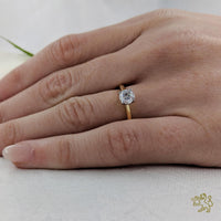 Open Tulip Solitaire 0.50ct E VS2 Diamond Yellow Gold/Platinum Ring